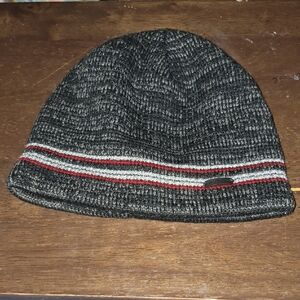 Igloo Knit Hat with Red and White Accents